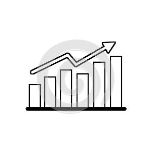 Financial graph with up trend line candlestick chart in stock market . Technical analysis pattern