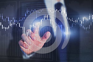 Financial graphics and charts background, stock market concept photo