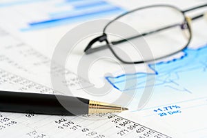 Financial graphs and charts accounting