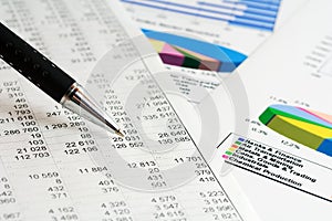 Financial graphs and charts accounting