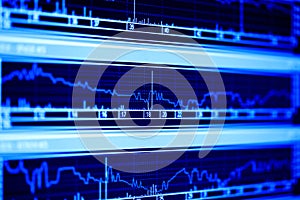 Financiero graficos sobre el computadora para supervisar 