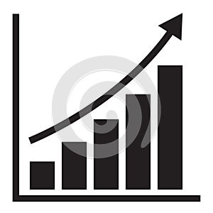 Financial growth chart with trend line graph. bar chart.