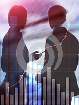 Financial growth graph.Sales increase, marketing strategy concept. Abstract Cover Design Vertical Format