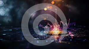 Financial growth insights analyzing correlations in data visualizations digital environment business concept photo