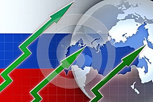 Financial growth in Russia - news background illustration