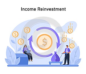 Financial Growth set. Effective income reinvestment strategies to maximize