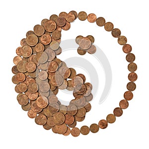 Financial harmony. Yin Yang symbol made of money