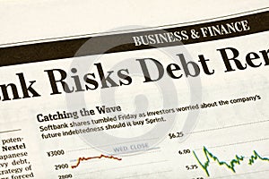 Financial Headline in the Newspaper