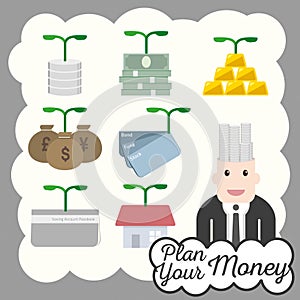 Financial icon plan money investment