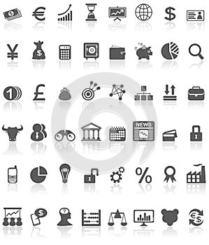 Financial Icons Collection Black on White