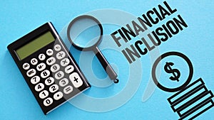 Financial inclusion is shown using the text