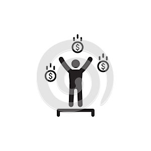 Financial Independence Icon. Business Concept. Flat Design