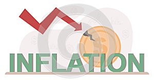 Financial inflation concept. Growing up prices for goods and value