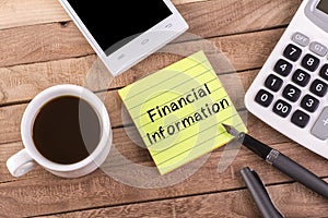 Financial information on memo photo