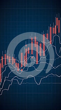 Financial insights forex candlestick chart background offers data visualization