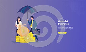 Financial insurance or wealth insurance for business illustration concepts