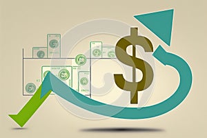 Financial and investment data concept. Business sales data, progress of business and growth graph plan .