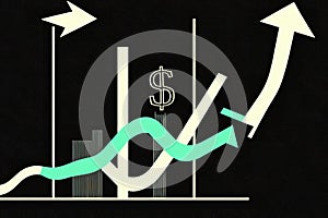 Financial and investment data concept. Business sales data, progress of business and growth graph plan .