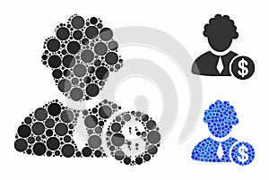Financial judge Mosaic Icon of Round Dots