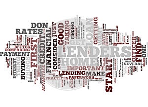 Financial Lenders Text Background Word Cloud Concept