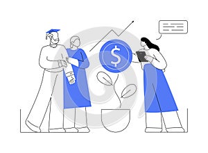 Financial literacy of retirees abstract concept vector illustration.