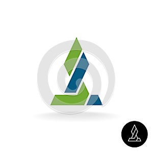 Financial logo concept. Force link connection monumental sign. photo