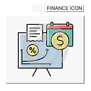 Financial management color icon
