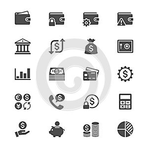 Financial management flat icons