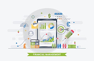 Financial management flat illustration