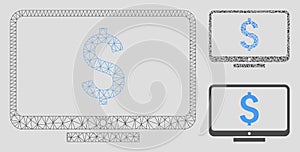 Financial Monitoring Vector Mesh 2D Model and Triangle Mosaic Icon