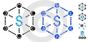 Financial Network Mosaic Icon of Spheric Items photo