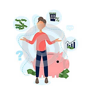 Financial newbie vector concept.