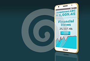 Financial news with stock market report is seen on two cell phones in this illustration about choosing a financial news app.