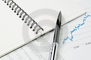 Financial performance report, market price list, stock, bond or