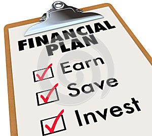 Financial Plan Clipboard Money Saving Strategy Steps