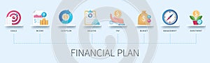 Financial plan web vector infographics in 3d style