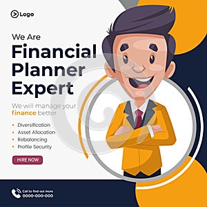 Financial planner expert banner design template