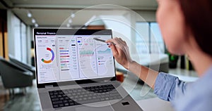 Financial Planner Woman Using Expense Tracker App