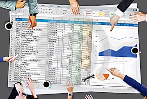 Financial Planning Accounting Report Spreadsheet Concept