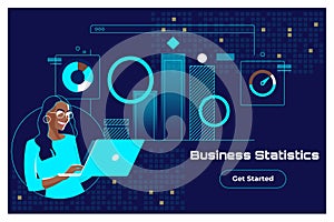 Financial Planning Accounting Report Spreadsheet Concept. Flat vector illustration