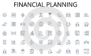 Financial Planning line icons collection. Diversity, Equality, Prejudice, Tolerance, Stigma, Norms, Integration vector