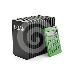 Financial planning with loan blocks and calculator for budgeting and repayment considerations