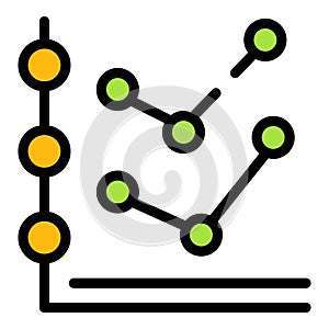 Financial planning point graph icon vector flat
