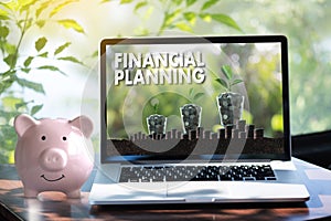 financial planning Retirement planning woman and man at retirement with consultant or adviser