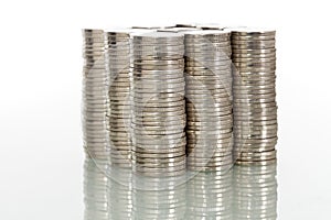 Financial power concept with coins