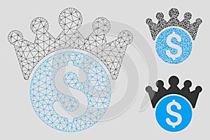 Financial Power Vector Mesh Network Model and Triangle Mosaic Icon