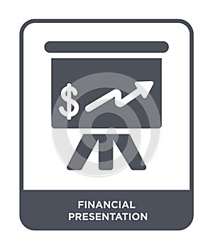 financial presentation icon in trendy design style. financial presentation icon isolated on white background. financial