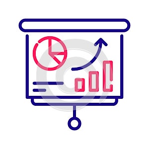 Financial presentation vector 2 colour Icon Design illustration