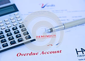 Financial problems: overdue account.