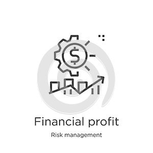 financial profit icon vector from risk management collection. Thin line financial profit outline icon vector illustration. Outline